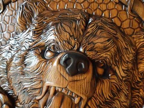 Деревянная картина Медведь
